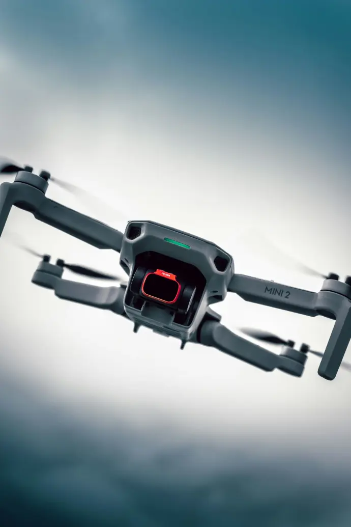 a drone flying in the sky